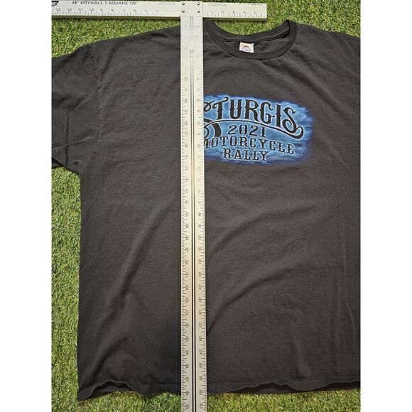 Sturgis 2021 Motorcycle Rally 81st Skull Fire Biker Event T-Shirt 3XL Mens Black - Picture 5 of 6